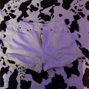Women's White Levi Denim Shorts